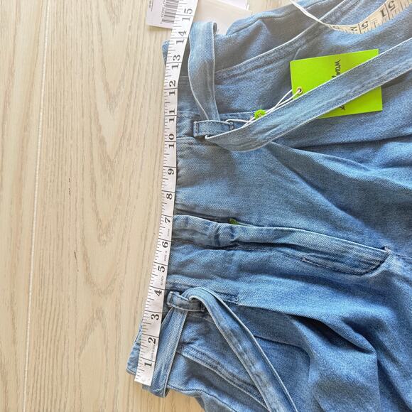 Sam Edelman Women’s High Rise Denim Trouser Shorts Size 2 Blue NWT - Picture 10 of 10